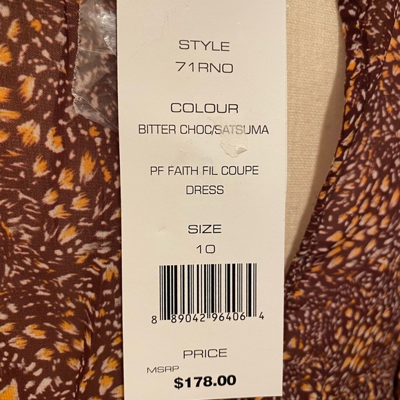 French Connection Women’s Faith Tiered Midi High Neck Ruffle New Dress size 10 - Picture 9 of 16